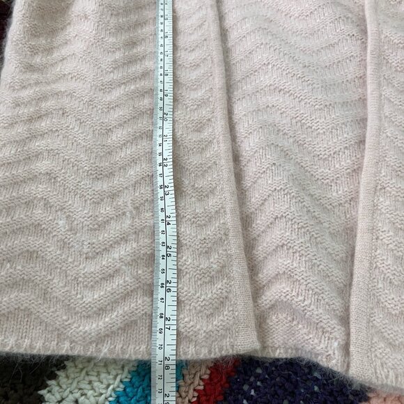 Selected Femme Angora Cardigan Womens M Pink Wavy Ribbed Knit Open Front - Picture 4 of 6